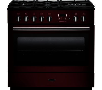 RANGEMASTER  Professional FX 90 Dual Fuel Range Cooker - Cranberry & Chrome